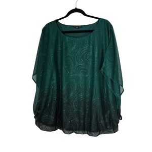 Sara Michelli Elegant Green Women's Top Sze 3X